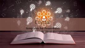  Presentation with networking - PPT theme consisting of open-book-with-social-networking background and a coral colored foreground
