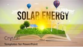  Presentation with energy solar - PPT theme enhanced with open-book-with-solar-energy background and a coral colored foreground