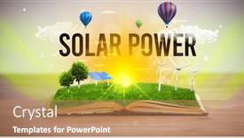  Presentation with solar power - PPT layouts having open-book-with-solar-power background and a coral colored foreground