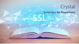 Presentation with open book - Beautiful presentation theme featuring open-book-with-ssl-abbreviation backdrop and a arctic colored foreground