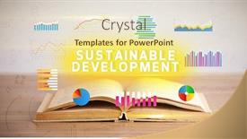  Presentation with sustainable development - Audience pleasing PPT theme consisting of open-book-with-sustainable-development backdrop and a soft green colored foreground
