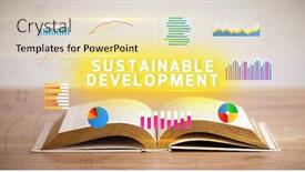  Presentation with sustainable development - Presentation theme featuring open-book-with-sustainable-development background and a lemonade colored foreground