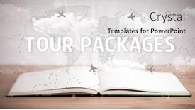  Presentation with tour - Presentation having open-book-with-tour-packages background and a light gray colored foreground