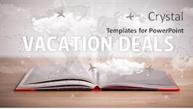  Presentation with open book - Slides with open-book-with-vacation-deals background and a light gray colored foreground