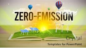  Presentation with renewable energy - Slides with open-book-with-zero-emission background and a gold colored foreground