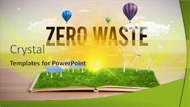  Presentation with waste energy - PPT theme enhanced with open-book-with-zero-waste background and a yellow colored foreground
