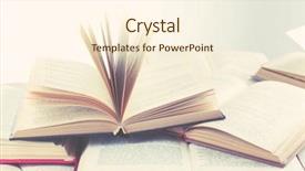  Presentation with many books - Slides with open books on light background background and a  colored foreground