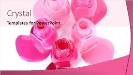  Presentation with bright white - PPT theme having open-bottles-with-bright-nail background and a coral colored foreground