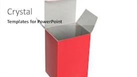  Presentation with cardboard - PPT layouts having open-box-of-red-cardboard background and a white colored foreground