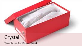  Presentation with shoes - Slides with open box with shoes background and a red colored foreground