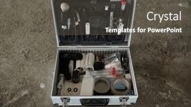  Presentation with crime scene - PPT layouts featuring open-briefcase-with-variety background and a dark gray colored foreground