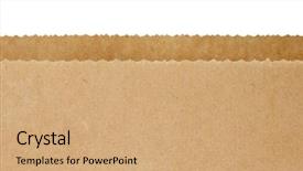  Presentation with brown paper bag - Amazing PPT theme having open brown paper bag backdrop and a coral colored foreground
