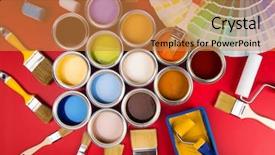  Presentation with paint bucket - Audience pleasing PPT layouts consisting of open buckets with a paint backdrop and a gold colored foreground