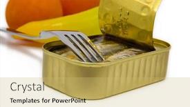  Presentation with sardines - Beautiful PPT layouts featuring open can of sardines backdrop and a yellow colored foreground