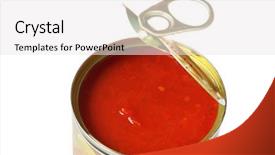  Presentation with lid - Cool new presentation theme with open can of tomatoes backdrop and a white colored foreground