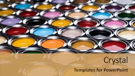  Presentation with paint - Cool new slide set with open cans of paint backdrop and a yellow colored foreground