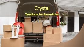  Presentation with moving - PPT layouts enhanced with open car trunk and moving background and a tawny brown colored foreground