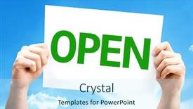  Presentation with open mind - Slides with open card with a beautiful background and a cool aqua colored foreground