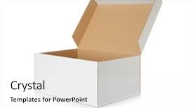  Presentation with cardboard - Slide deck featuring open-cardboard-box-on-white background and a white colored foreground