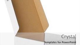  Presentation with cardboard - Beautiful theme featuring open-cardboard-box-on-white backdrop and a light gray colored foreground