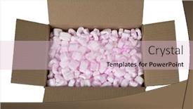  Presentation with peanuts - Presentation theme with open-cardboard-box-with-packing background and a lemonade colored foreground