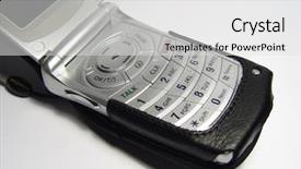  Presentation with case - Beautiful presentation design featuring open cellular phone with case backdrop and a  colored foreground