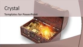  Presentation with treasure gold - Beautiful presentation theme featuring open chest full of gold backdrop and a soft green colored foreground