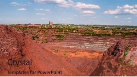  Presentation with coal mining - Audience pleasing presentation consisting of open coal mining pit backdrop and a red colored foreground