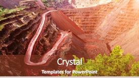  Presentation with trucks - Amazing presentation design having open coal mining pit backdrop and a tawny brown colored foreground