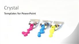  Presentation with pink colour - Presentation theme enhanced with oil slick - open colour tubes with paint background and a pink colored foreground