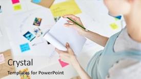  Presentation with blank - Beautiful PPT layouts featuring open copybook with blank page backdrop and a lemonade colored foreground