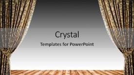 Presentation with theater curtain - Presentation with open curtains on the background background and a light gray colored foreground