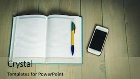  Presentation with planner - Amazing slide deck having open day planner smartphone ballpoint backdrop and a mint green colored foreground