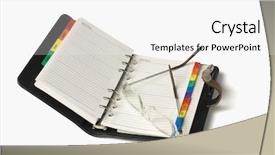  Presentation with diary - Slide set having open diary - close-up of a personal organizer background and a white colored foreground