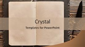  Presentation with feather pen - Colorful PPT layouts enhanced with open diary - feather pen and blank notebook backdrop and a coral colored foreground