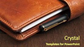  Presentation with luxury - Slides with open diary - notebook and luxury black pen background and a tawny brown colored foreground