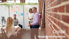  Presentation with team meeting - Presentation consisting of open discussion - creative team meeting to discuss background and a coral colored foreground