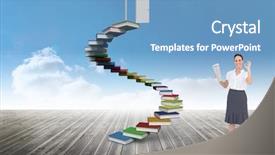  Presentation with open door - PPT layouts having open door against sky background and a teal colored foreground