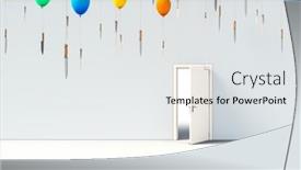  Presentation with danger - Cool new slide deck with open-door-and-balloon backdrop and a white colored foreground