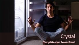  Presentation with man door - PPT theme consisting of open door cross - man breaking diet at night background and a wine colored foreground