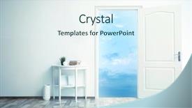  Presentation with open heaven - PPT layouts with open door leading to blue background and a sky blue colored foreground