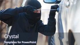  Presentation with car door - Presentation theme consisting of open door policy - car thief background and a wine colored foreground