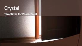  Presentation with open door - Audience pleasing presentation theme consisting of open door with bright light backdrop and a  colored foreground
