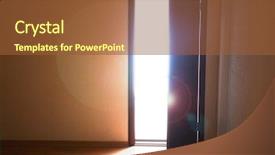 Presentation with open door policy health care - PPT layouts having open door with bright light background and a tawny brown colored foreground