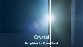  Presentation with open door - Slide set with open door with bright light background and a ocean colored foreground