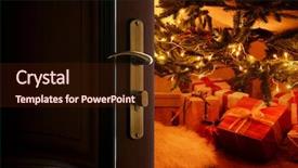  Presentation with open door policy health care - Cool new theme with open door with decorated christmas backdrop and a wine colored foreground