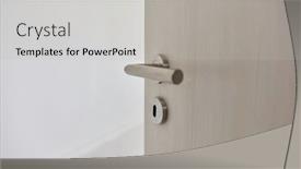  Presentation with doorknob - PPT theme enhanced with open-door-with-doorknob background and a light gray colored foreground