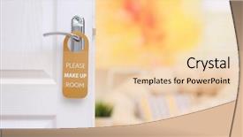 Presentation with privacy - Theme having open door with sign please background and a  colored foreground