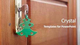  Presentation with keyhole - PPT layouts having form of a christmas background and a coral colored foreground