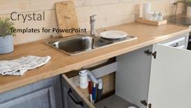  Presentation with kitchen cabinet - Slides enhanced with open-doors-of-cabinet background and a  colored foreground